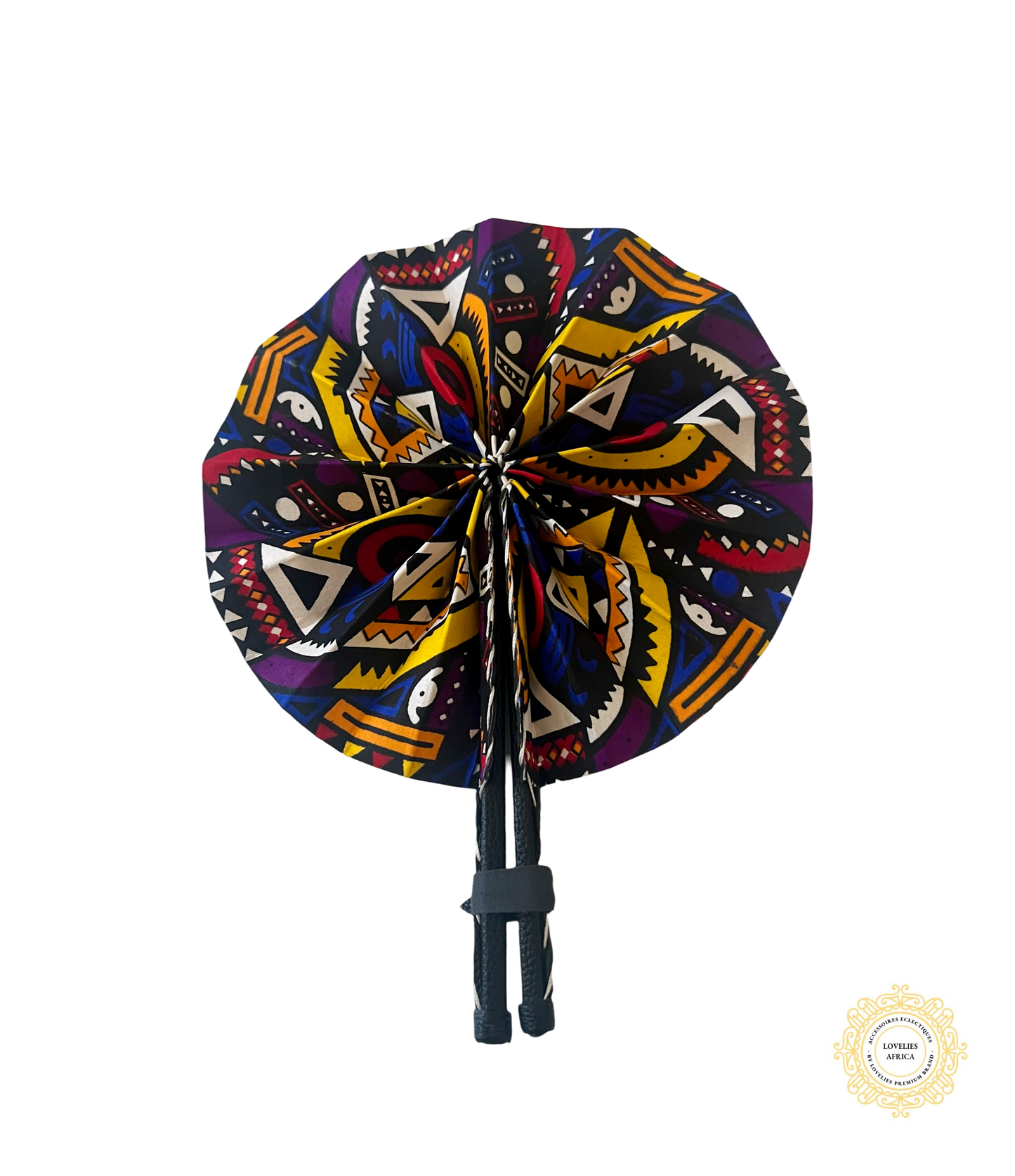 Eventail artisanal wax violet